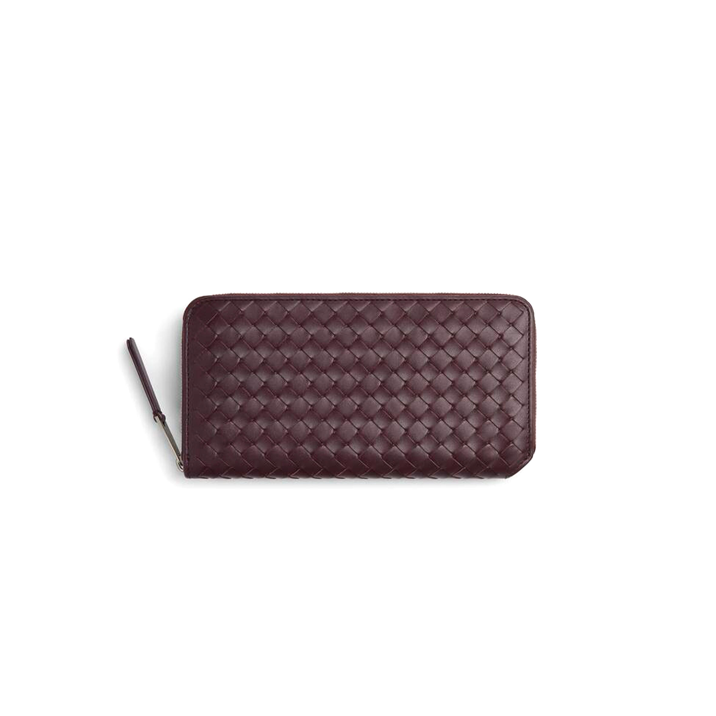 BOTTEGA VENETA INTRECCIATO PICCOLO ZIP-AROUND WALLET 814680 (19*10*2cm)